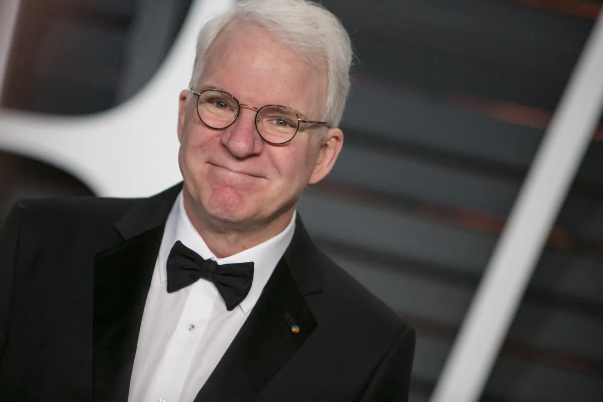 Steve Martin arrives for the 2015 Vanity Fair Oscar Party in Beverly Hills, Calif. on Feb. 22, 2015. (Adrian Sanchez-Gonzalez/AFP via Getty Images)