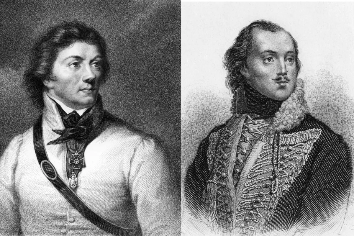 (Left) Circa 1780: Polish patriot, statesman, and general Thaddeus Kosciuszko (1746–1817) served with the colonial forces during the American Revolution. (MPI/Getty Images) (Right) Circa 1775: Polish soldier and military commander Casimir Pulaski (1745–79). (Kean Collection/Getty Images)