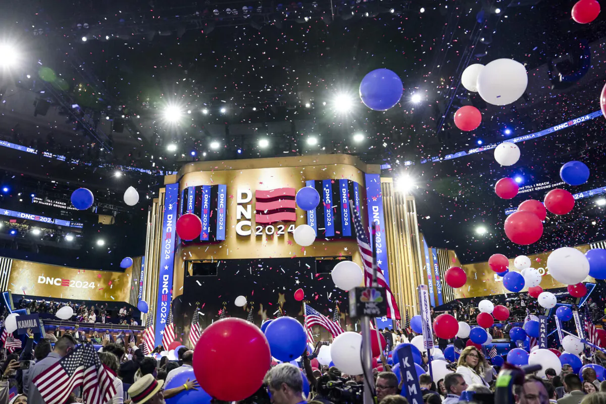 The last day of the Democratic National Convention in Chicago on Aug. 22, 2024. (Madalina Vasiliu/The Epoch Times)