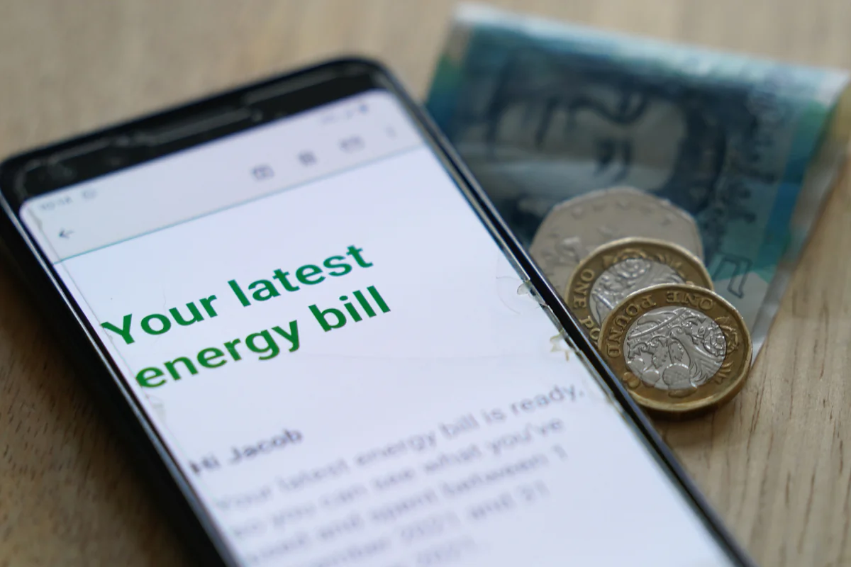 File photo of an online energy bill dated Feb. 3, 2022. (Jacob King/PA Wire)