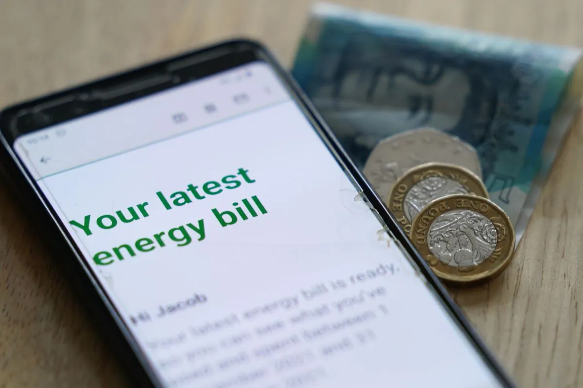 File photo of an online energy bill dated Feb. 3, 2022. (Jacob King/PA) 