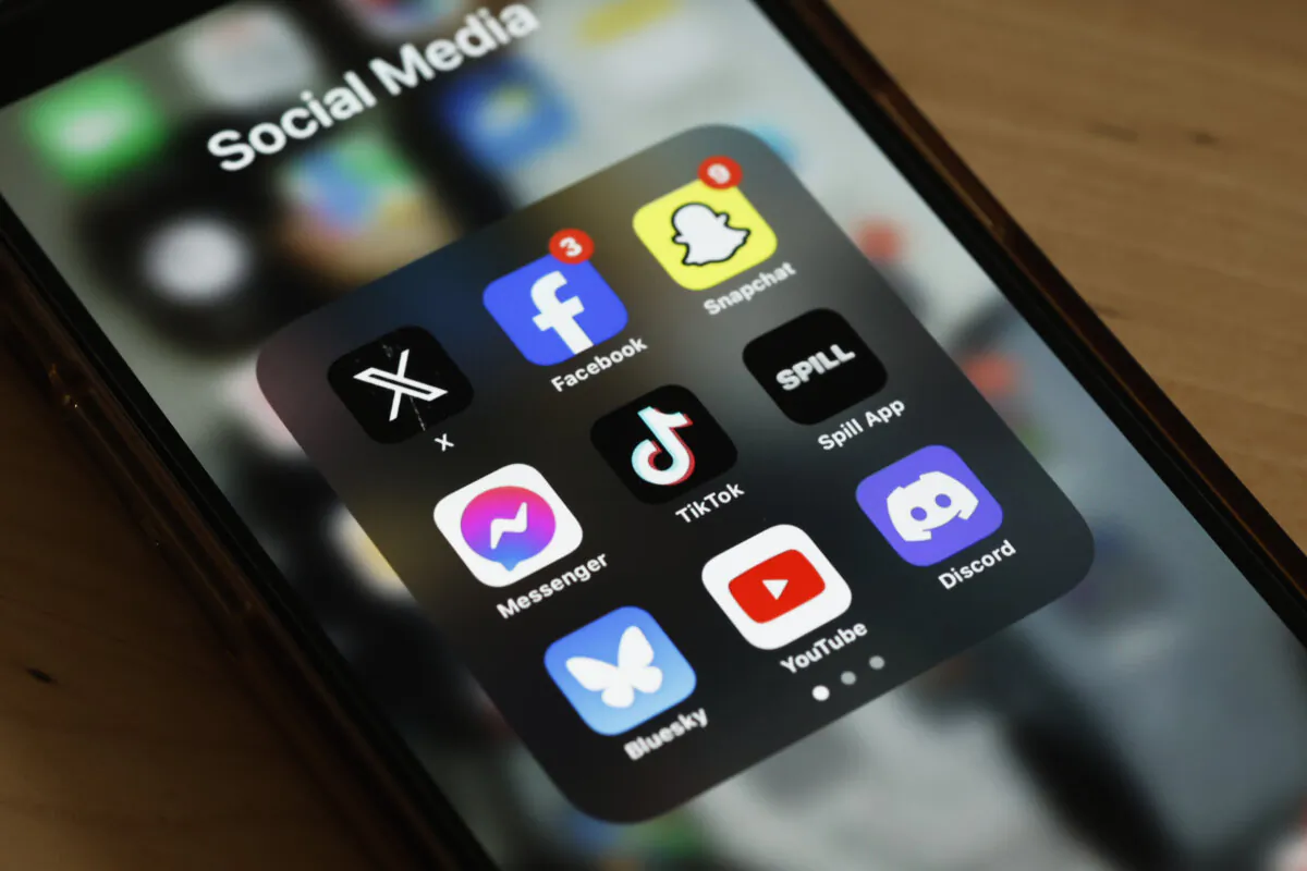 In this photo illustration, social media applications are seen on a phone in New York City on March 13, 2024. (Michael M. Santiago/Getty Images)