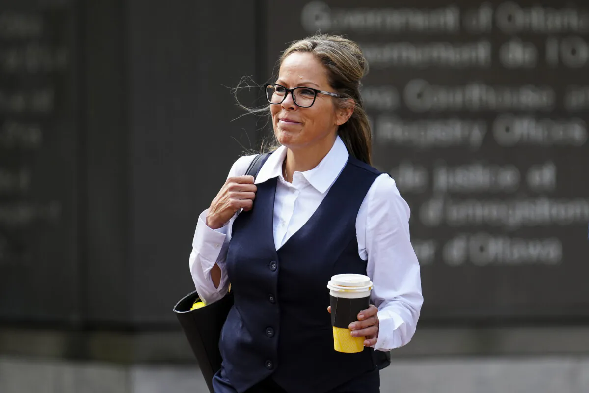 Tamara Lich arrives at the courthouse in Ottawa, on Aug. 20, 2024. (The Canadian Press/Sean Kilpatrick)