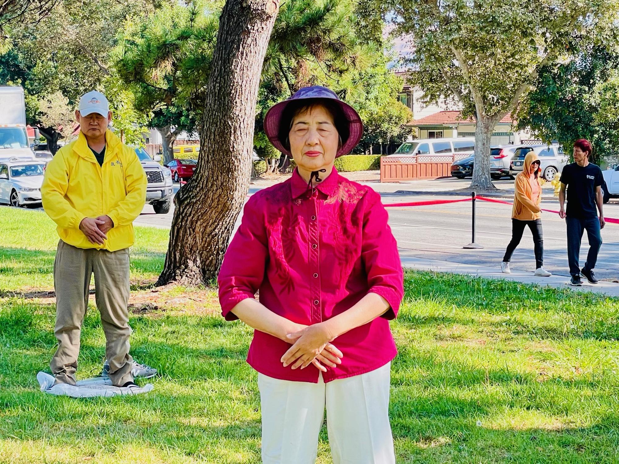 A photo of Yang practicing in a park in San Jose on August 3, 2024. (Courtesy of Yang Li)