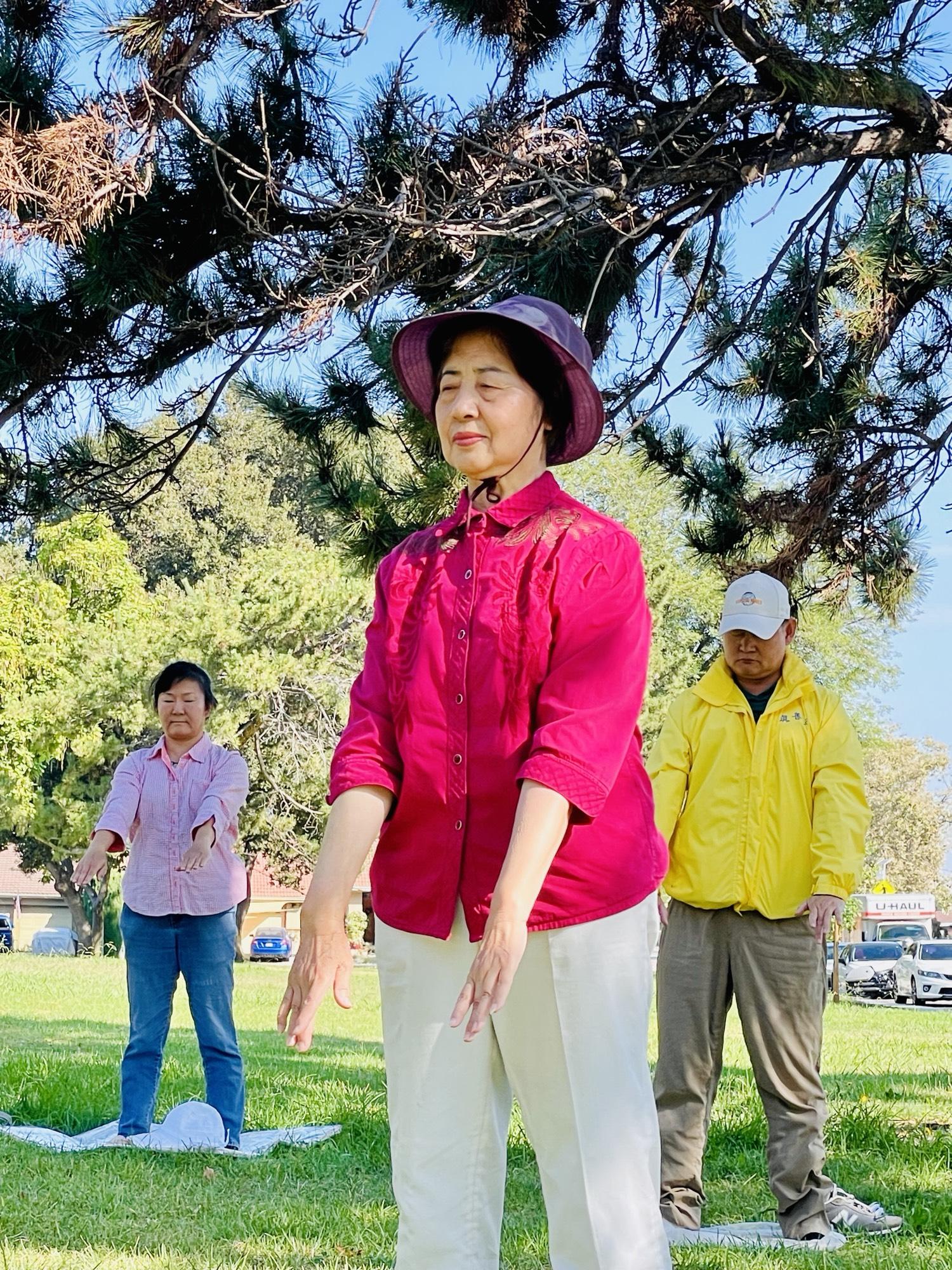 A photo of Yang practicing in a park in San Jose on August 3, 2024. (Courtesy of Yang Li)