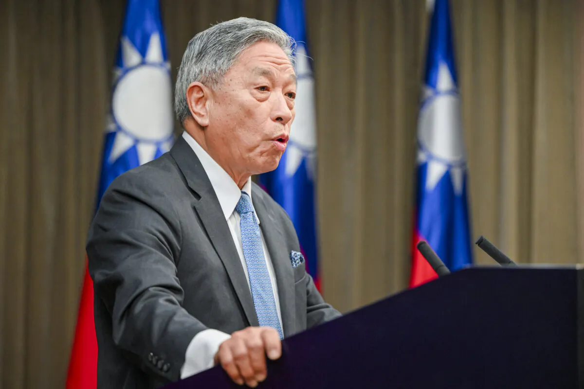 Tien Chung-kwang, Taiwan's deputy minister of foreign affairs, speaks during a news conference at the Ministry of Foreign Affairs in Taipei, Taiwan, on Jan. 15, 2024. (Sam Yeh/AFP via Getty Images)