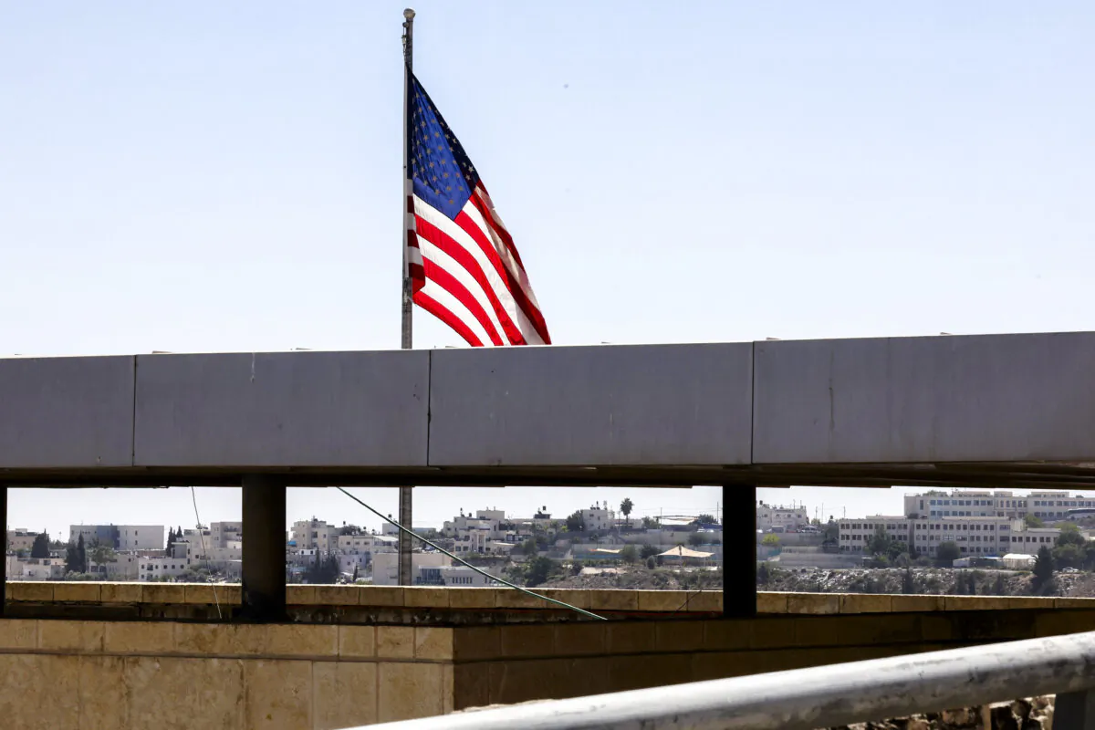 A U.S. flag flies at the U.S. Embassy complex in Jerusalem on Sept. 27, 2023. (Ahmad Gharabli/AFP via Getty Images)