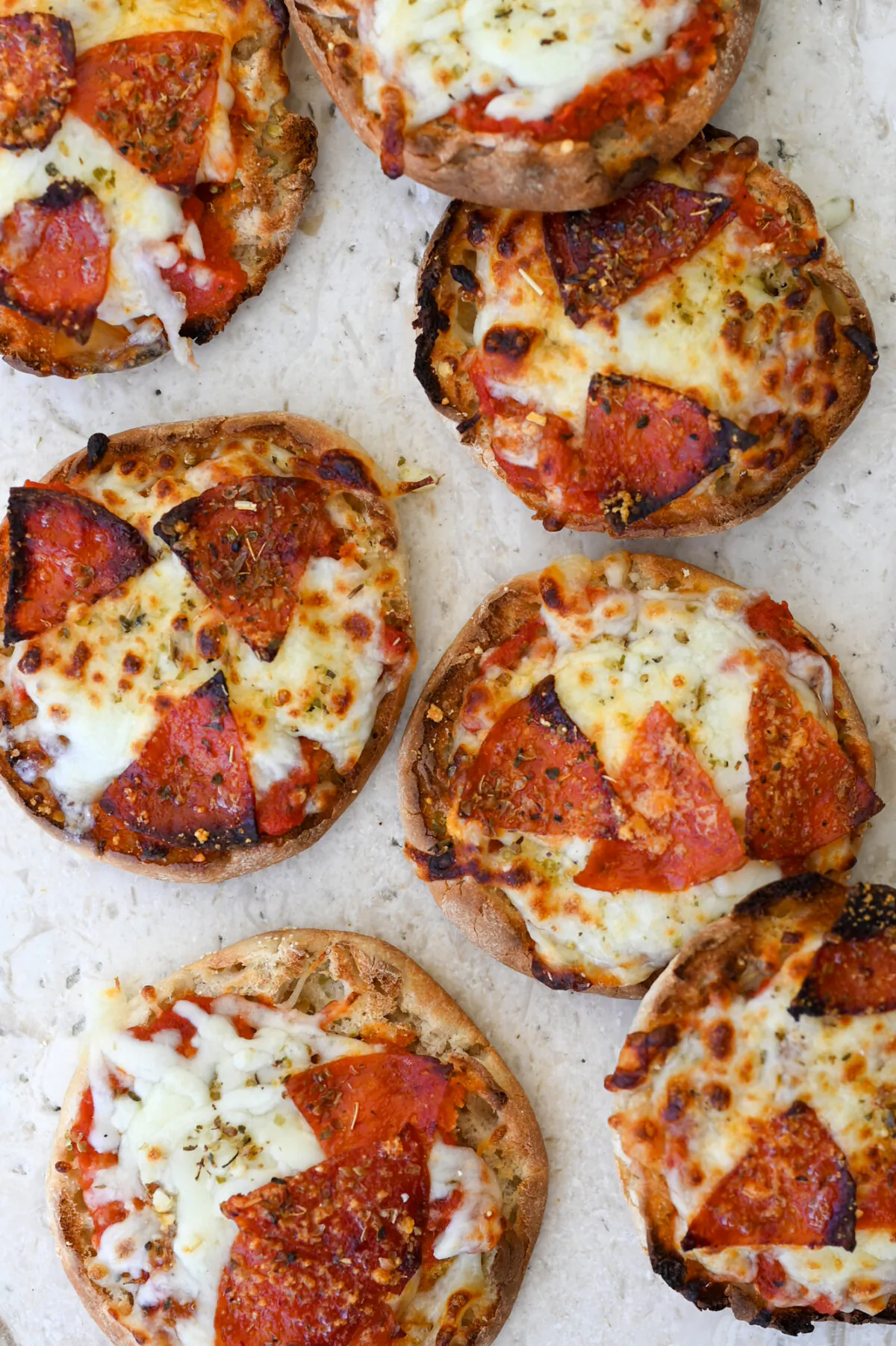These mini pizzas are fun to make with kids. (Jennifer Segal)