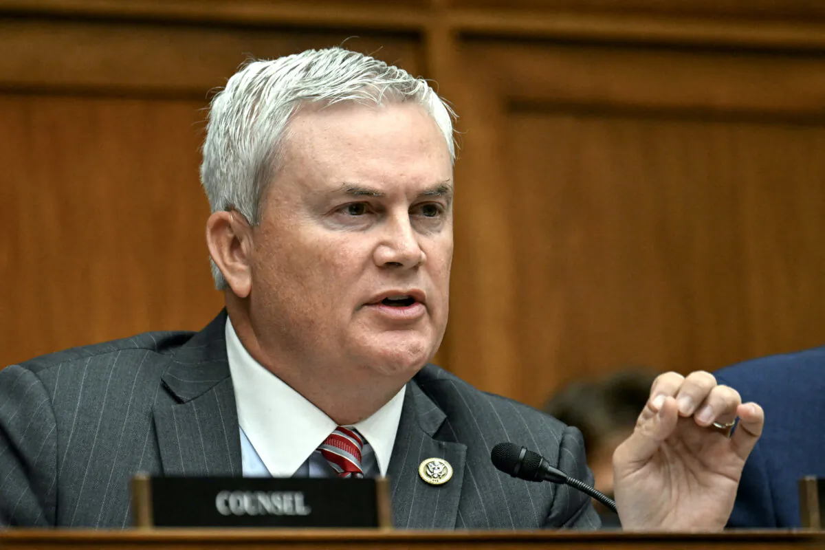 Rep. James Comer (R-Ky.) during a House Select Subcommittee on the Coronavirus Pandemic hearing on Capitol Hill in Washington on June 3, 2024. (Jim Watson/AFP via Getty Images)