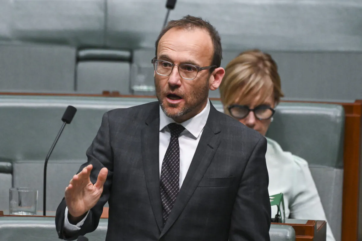 Leader of the Australian Greens Adam Bandt speaks during Question Time at Parliament House in Canberra, Australia on March 30, 2023. (Martin Ollman/Getty Images)