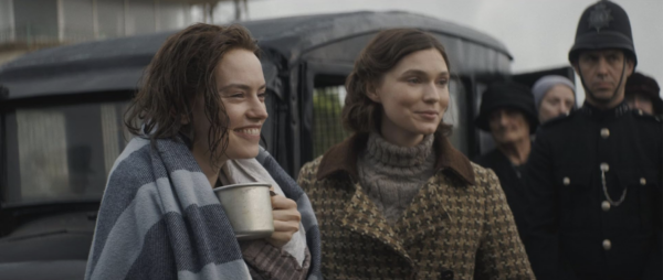 two young women and an English bobby in The Young Woman And the Sea