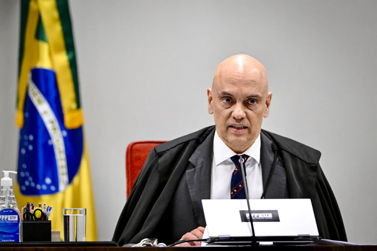 The Supreme Court's Judge Alexandre de Moraes speaks during a session in Brasilia, Brazil, on June 18, 2024. (Evaristo Sa/AFP via Getty Images)
