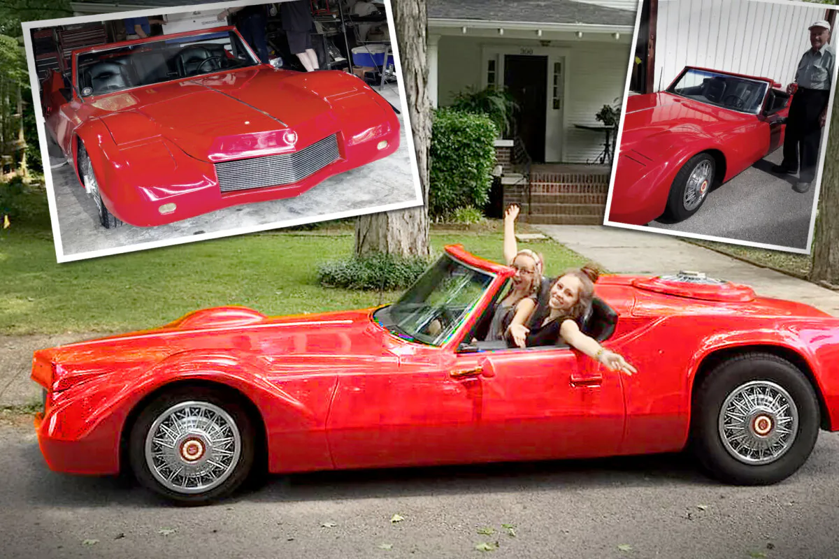 A 95-year-old Kentucky man built a hybrid racecar using parts from 10 different models. (Courtesy of Kristi Johnson)