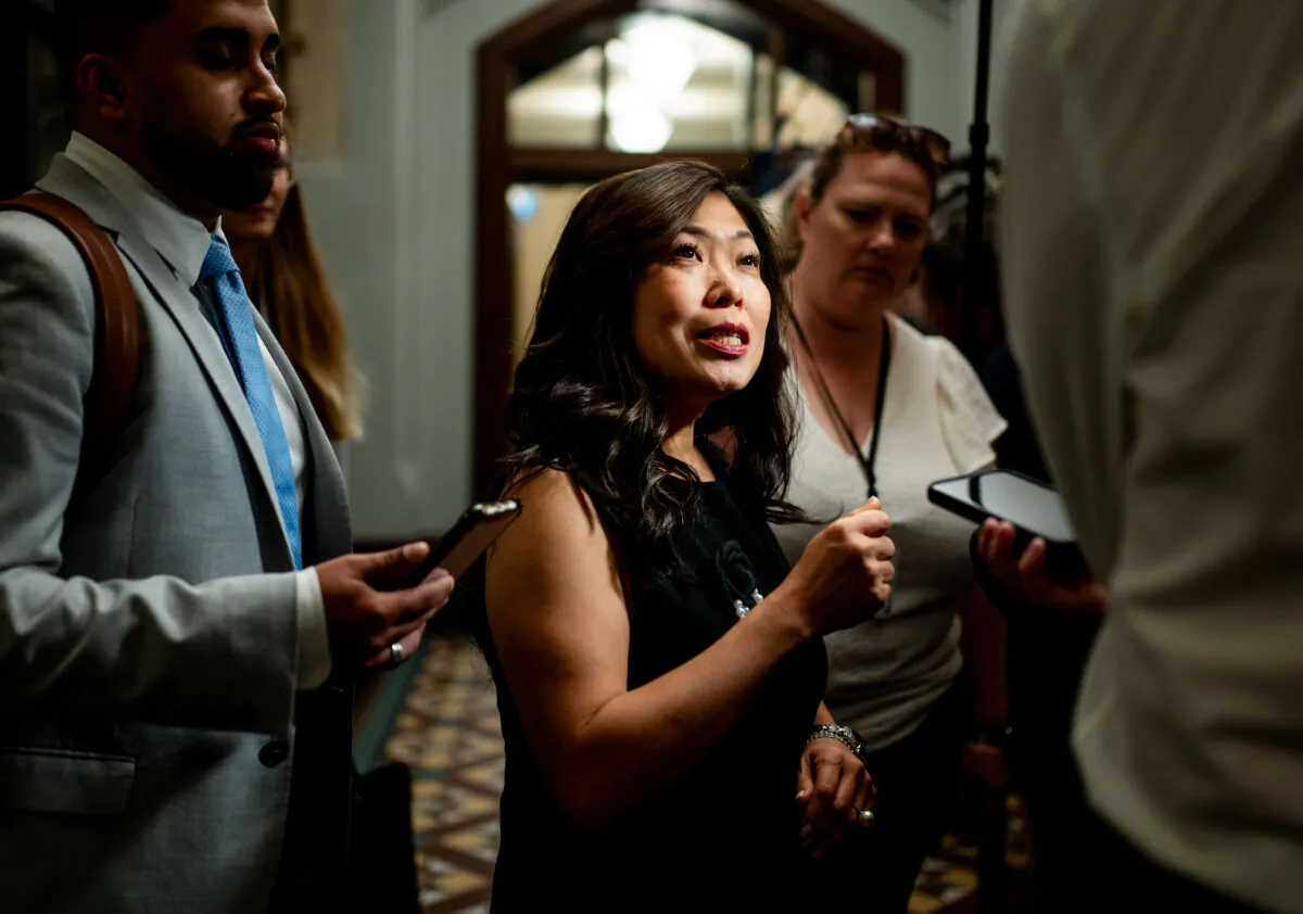 Mary Ng, Minister of Export Promotion, International Trade and Economic Development speaks to reporters prior to a cabinet meeting on Parliament Hill in Ottawa, on June 4, 2024. (The Canadian Press/Spencer Colby)