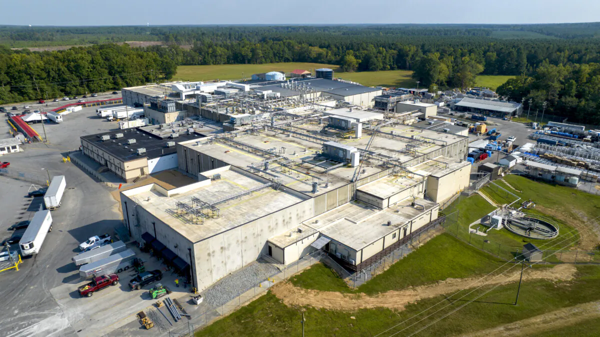 The Boar's Head processing plant that was tied to a deadly food poisoning outbreak in Jarratt, Va., on Aug. 29, 2024. (Steve Helber/AP Photo)