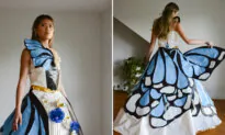 ‘In Honor of My Grandmother’: Teen Creates Butterfly Prom Dress From 36 Rolls of Duct Tape, Wins Scholarship