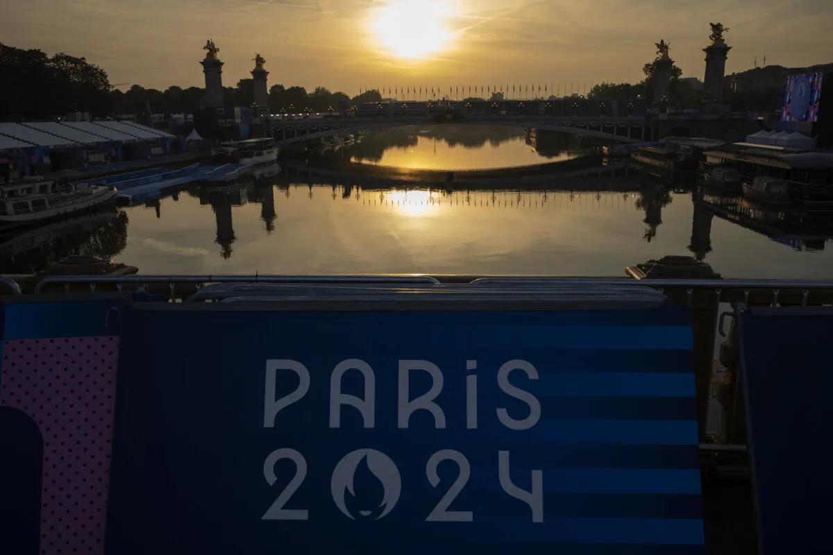 The Seine river where the triathlon competition has been cancelled, during the 2024 Paralympics in Paris, France, on Sept. 1, 2024. (Emilio Morenatti/AP Photo)