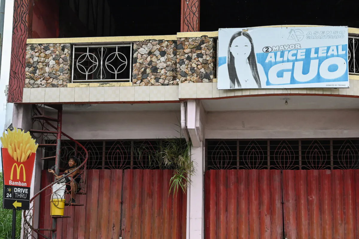 A poster of Bamban Mayor Alice Guo in Bamban, a province of Tarlac, the Philippines, on July 19, 2024. (JAM STA ROSA/AFP via Getty Images)