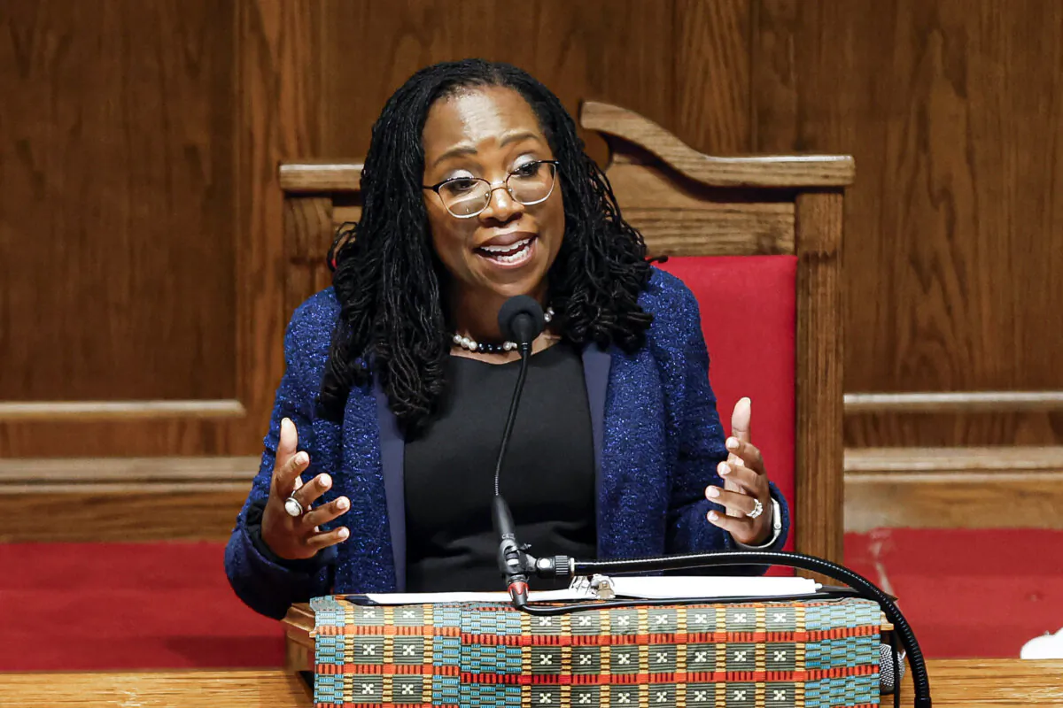 Supreme Court Justice Ketanji Brown Jackson speaks in Birmingham, Ala., on Sept. 15, 2023. (Butch Dill/Getty Images)