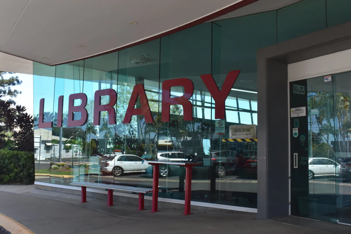 Bundaberg Library located in regional Queensland in Australia on Sept. 2, 2024. (Crystal-Rose Jones/The Epoch Times)