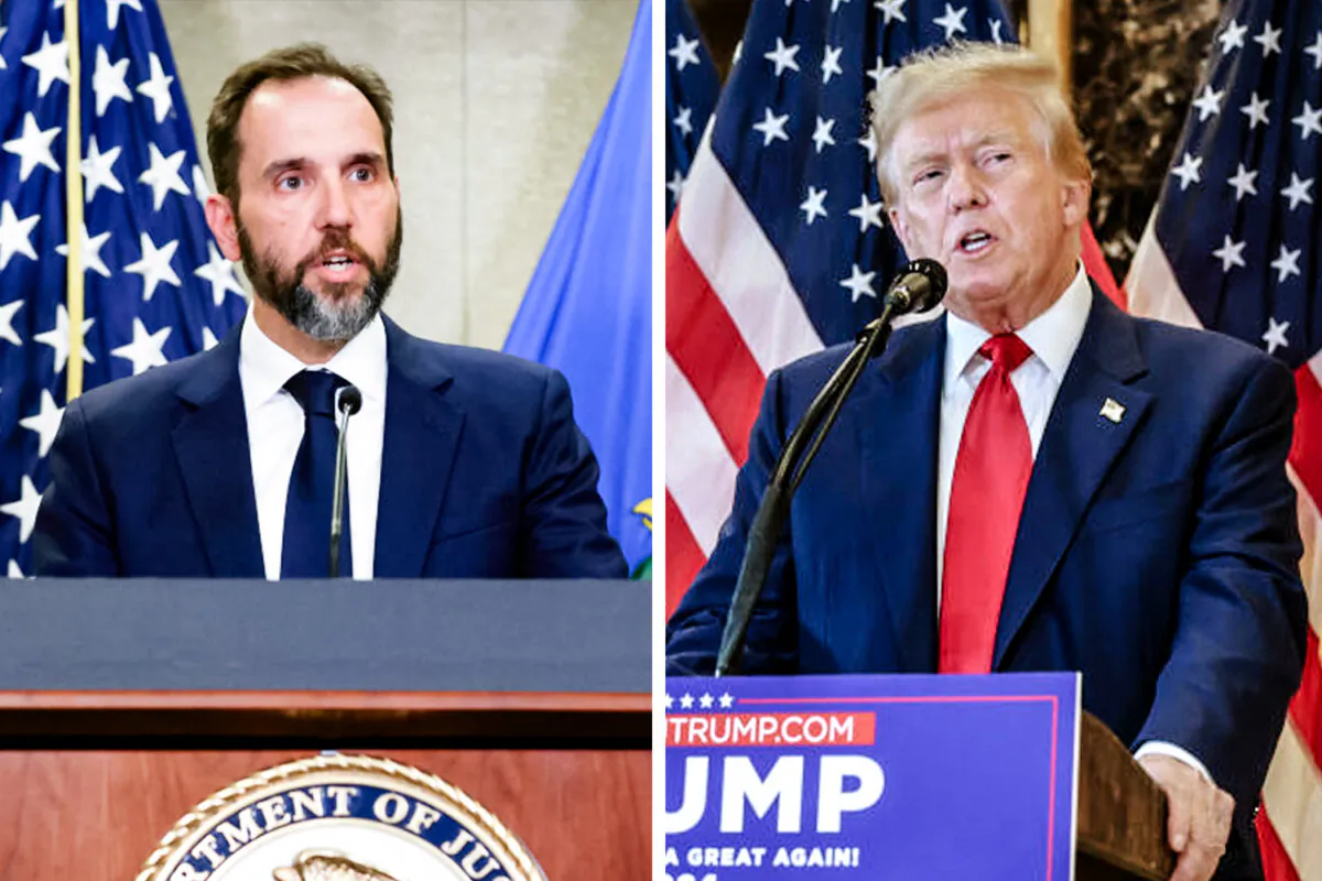 (Left) Special counsel Jack Smith in Washington on Aug. 1, 2023; (Right) Former President Donald Trump in New York City on May 31, 2024. (Michael M. Santiago/Getty Images, Alex Wong/Getty Images)