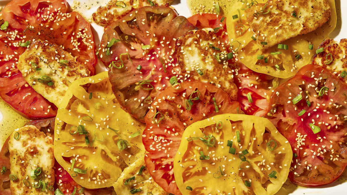 Sherry vinegar and sesame oil complement the tomatoes’ savoriness. (Beth Fuller/TNS)