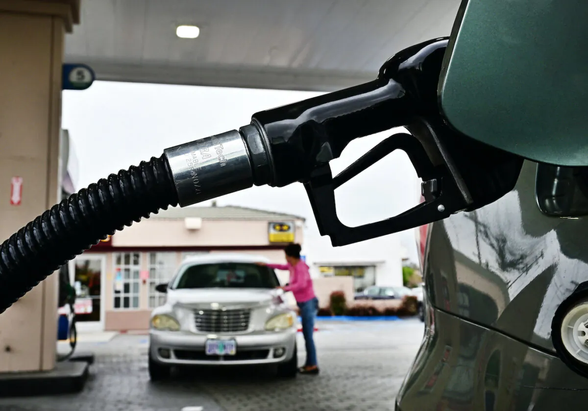 Fuel is pumped into a vehicle at a gas station in Montebello, Calif., on May 15, 2024. (Frederic J. Brown/AFP via Getty Images)