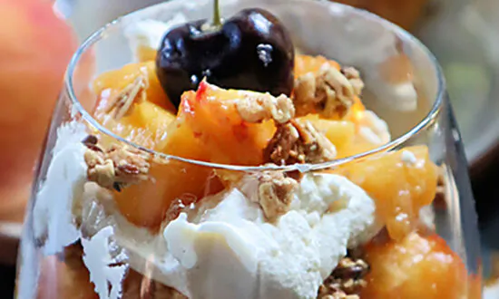 Peach and Granola Parfait Is Breakfast and Dessert