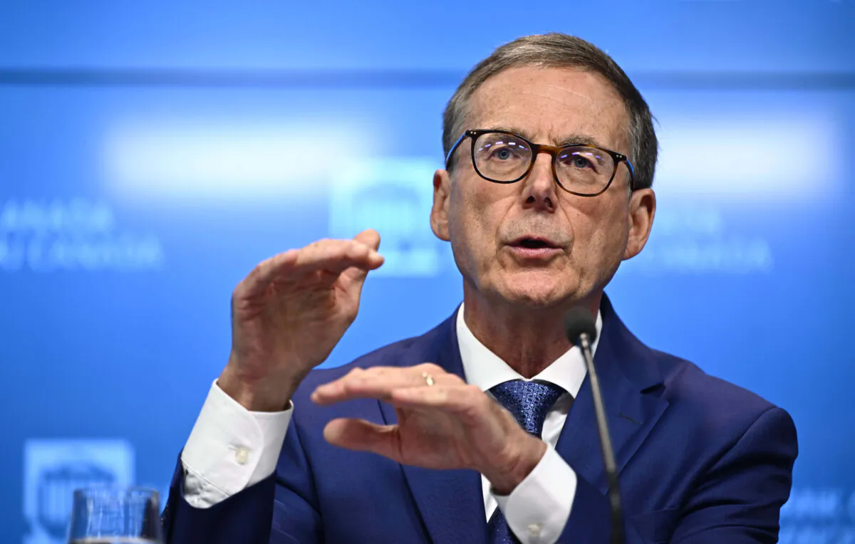Bank of Canada Governor Tiff Macklem participates in a news conference on the bank's interest rate announcement, in Ottawa, on Sept. 4, 2024. (The Canadian Press/Justin Tang)