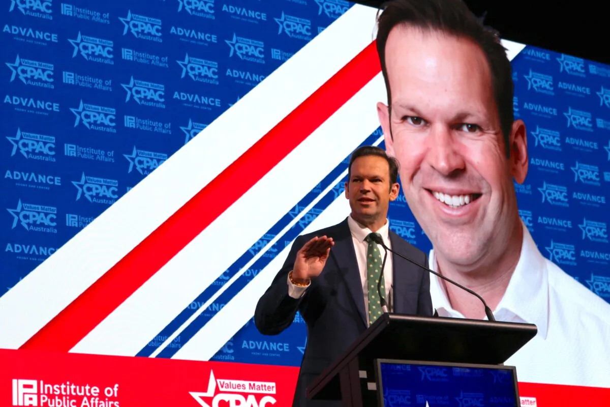 Australian Senator Matthew Canavan (QLD) speaks at CPAC Australia in Brisbane, Australia, on Oct. 5, 2024. (Melanie Sun/The Epoch Times)