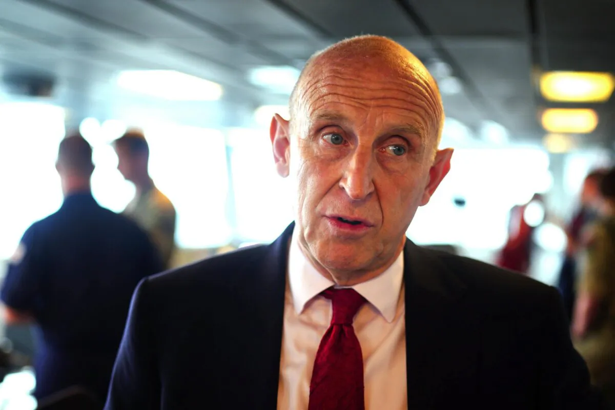 Undated image of Defence Secretary John Healey visiting HMNB Portsmouth, Hampshire, England. (PA)