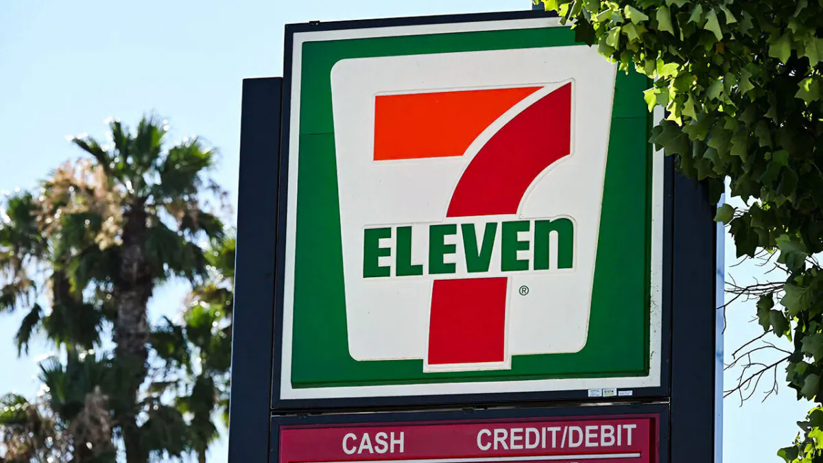 A sign outside a 7-Eleven store is seen in Glendale, Calif., July 11, 2022. (Robyn Beck/AFP via Getty Images)