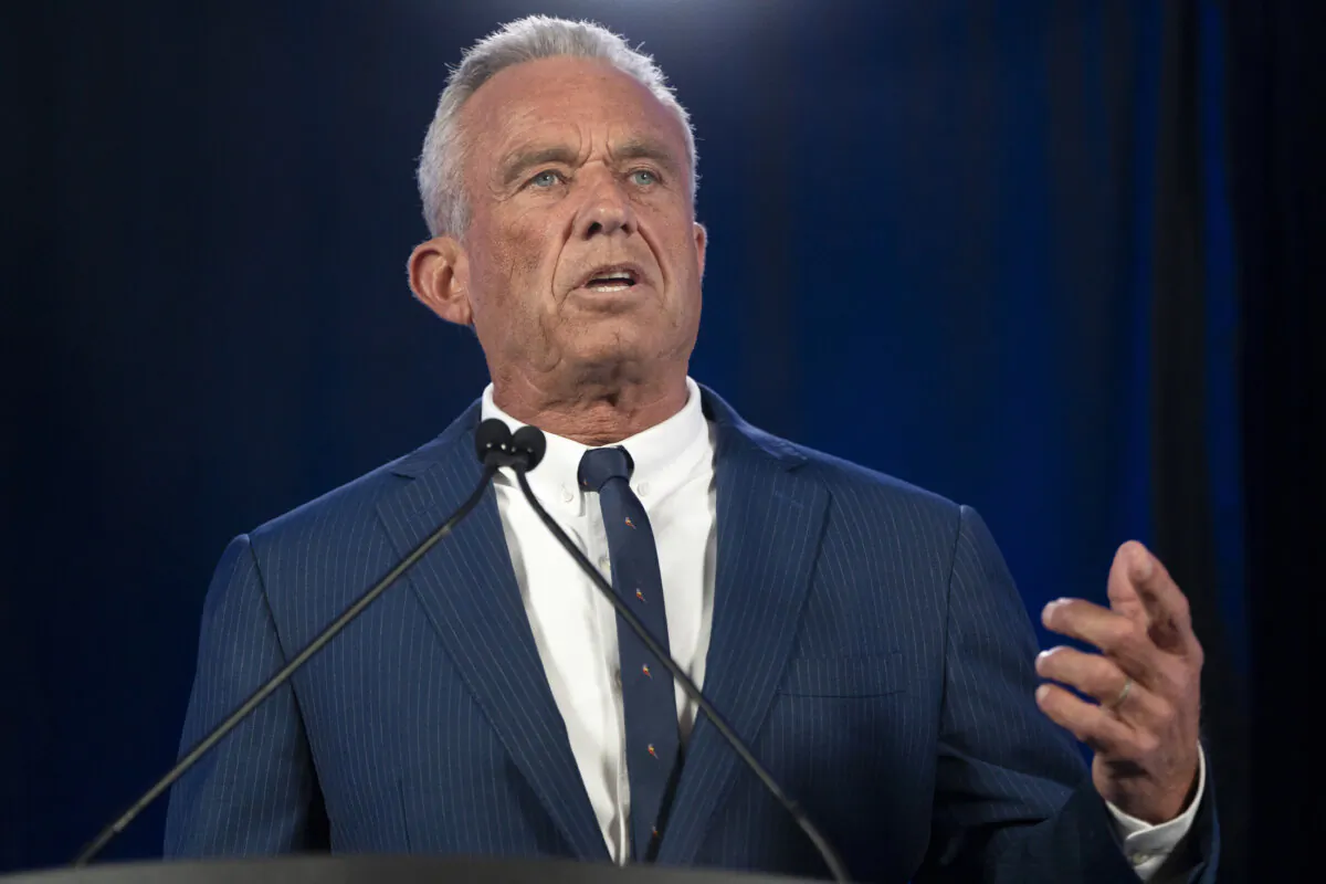 Independent presidential candidate Robert F. Kennedy Jr. announces he is suspending his campaign and will support the Republican presidential nominee former President Donald Trump at the Renaissance Phoenix Downtown Hotel on Aug. 23, 2024, in Phoenix, Ariz. (Rebecca Noble/Getty Images)