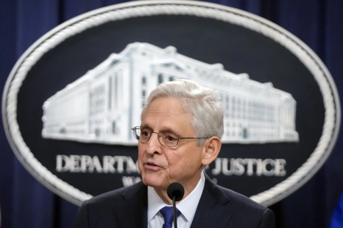 Attorney General Merrick Garland speaks during a news conference at the Department of Justice, in Washington, on Aug. 23, 2024. (The Canadian Press/AP, Mark Schiefelbein)