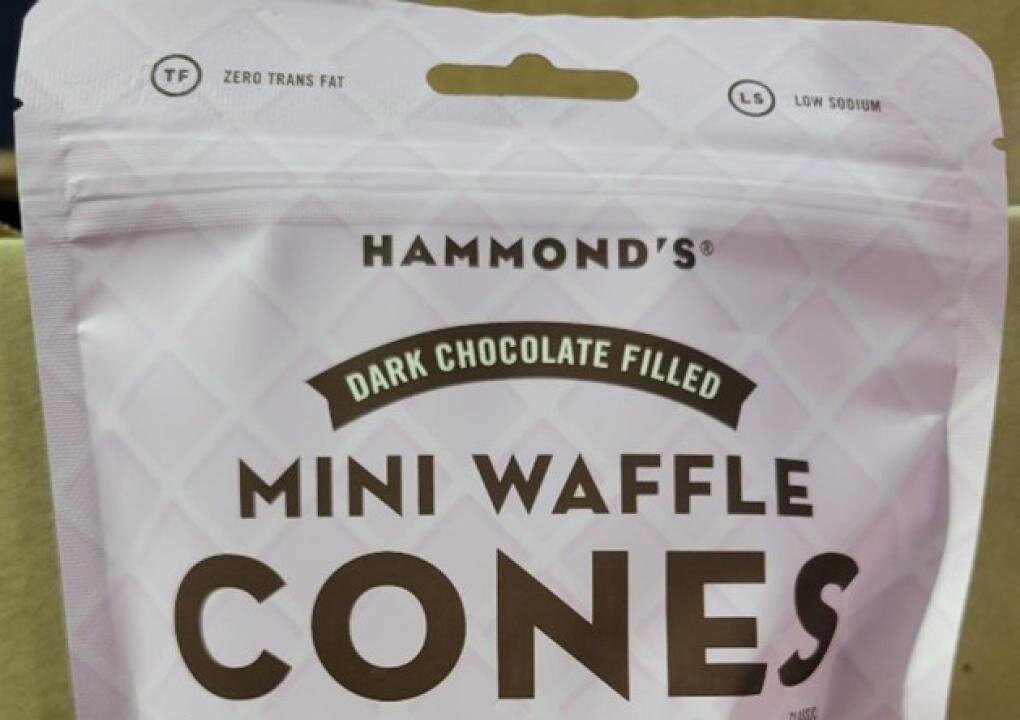 Hammond’s Candies Recalls Chocolate Waffle Cones for Containing Undeclared Milk