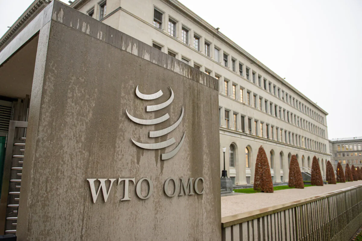 The headquarters of the World Trade Organization (WTO) stands in Geneva, Switzerland, on Dec. 11, 2019. (Robert Hradil/Getty Images)