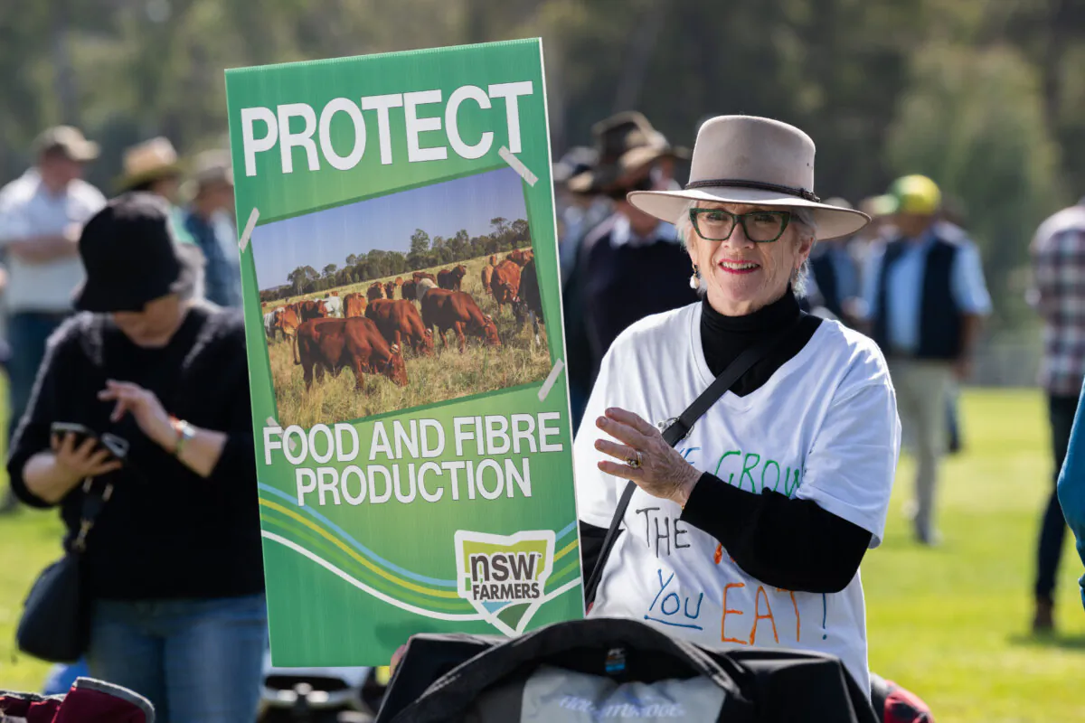 Farmers gather to protest a range of issues against the federal Labor government in front of Parliament House in Canberra, Australia on Sept. 10, 2024. (Courtesy of the National Farmers Federation)