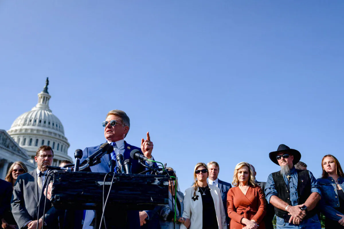 Rep. Michael McCaul (R-Texas) speaks during a news conference at the U.S. Capitol in Washington on Sept. 9, 2024. (Kent Nishimura/Getty Images)