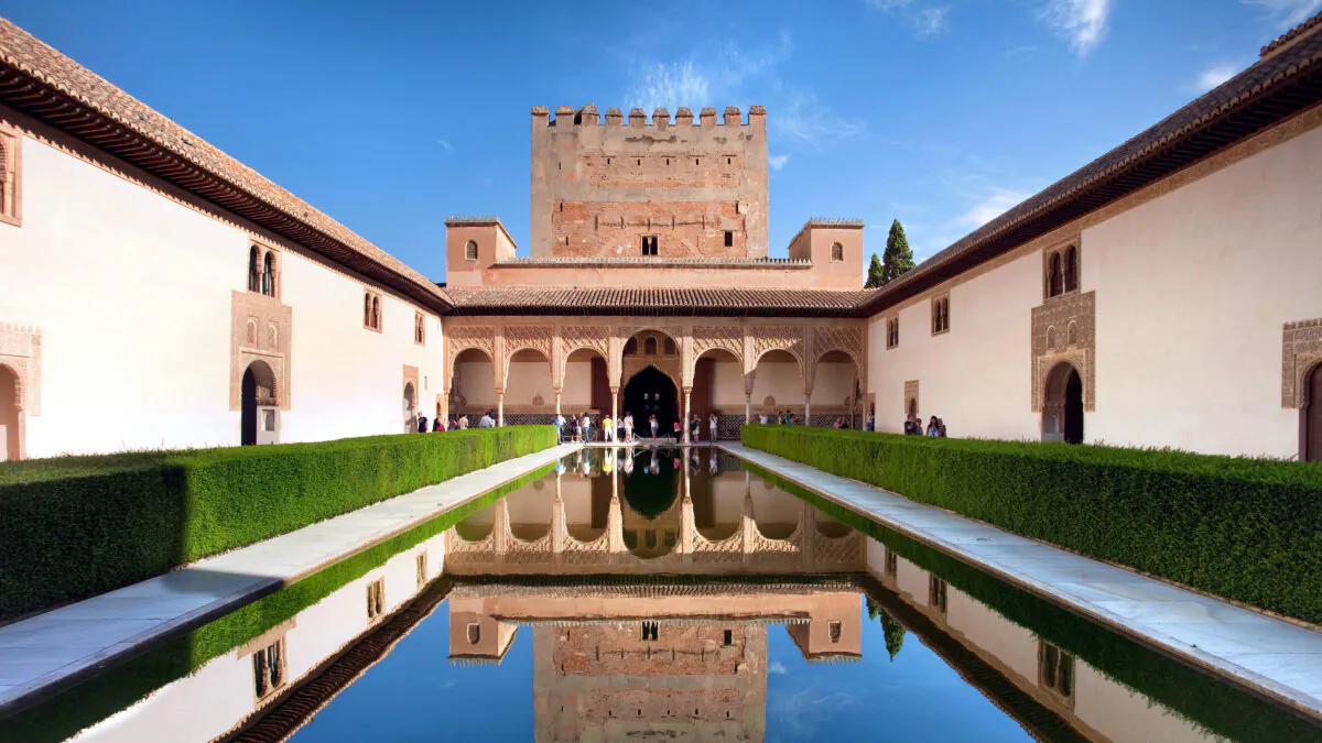 The Courtyard of the Myrtles at Granada's Alhambra features a pool lined by fragrant myrtle hedges. (Dominic Arizona Bonuccelli, Rick Steves' Europe)