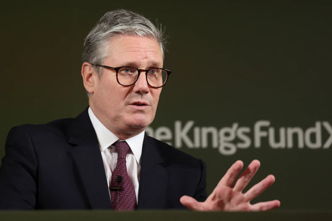 Prime Minister Sir Keir Starmer speaking following the publication of Lord Ara Darzi's independent investigation into the state and performance of the NHS, in central London, on Sept. 12, 2024. (Isabel Infantes/PA Wire)