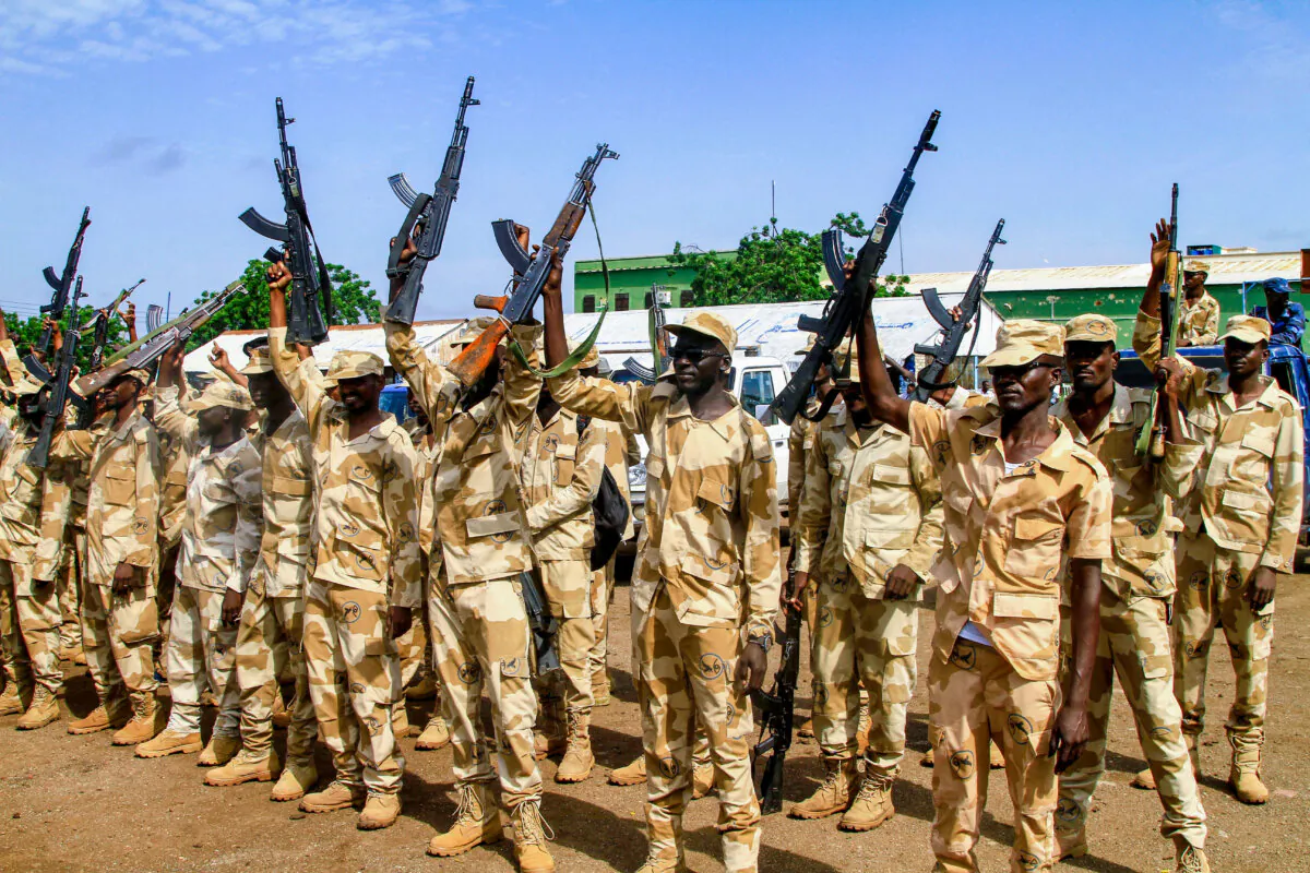 New members of Sudan's Gedaref State Police Department attend a graduation ceremony in Gedaref on Sept. 5, 2024. (-/AFP via Getty Images)