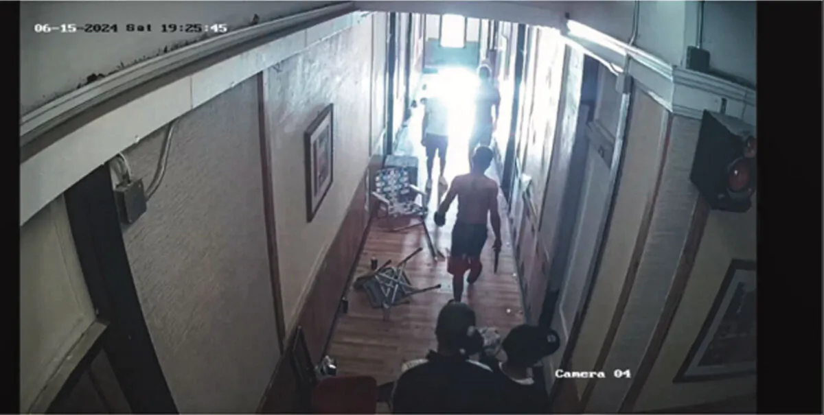 Still photos from security footage at the Gateway Hotel in El Paso, Texas, on June 16, 2024. (Courtesy of El Paso County Attorney)