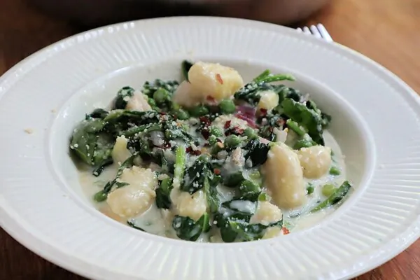 Gluten-Free Gnocchi With Lemon, Peas, and Spinach Goes Down Easy