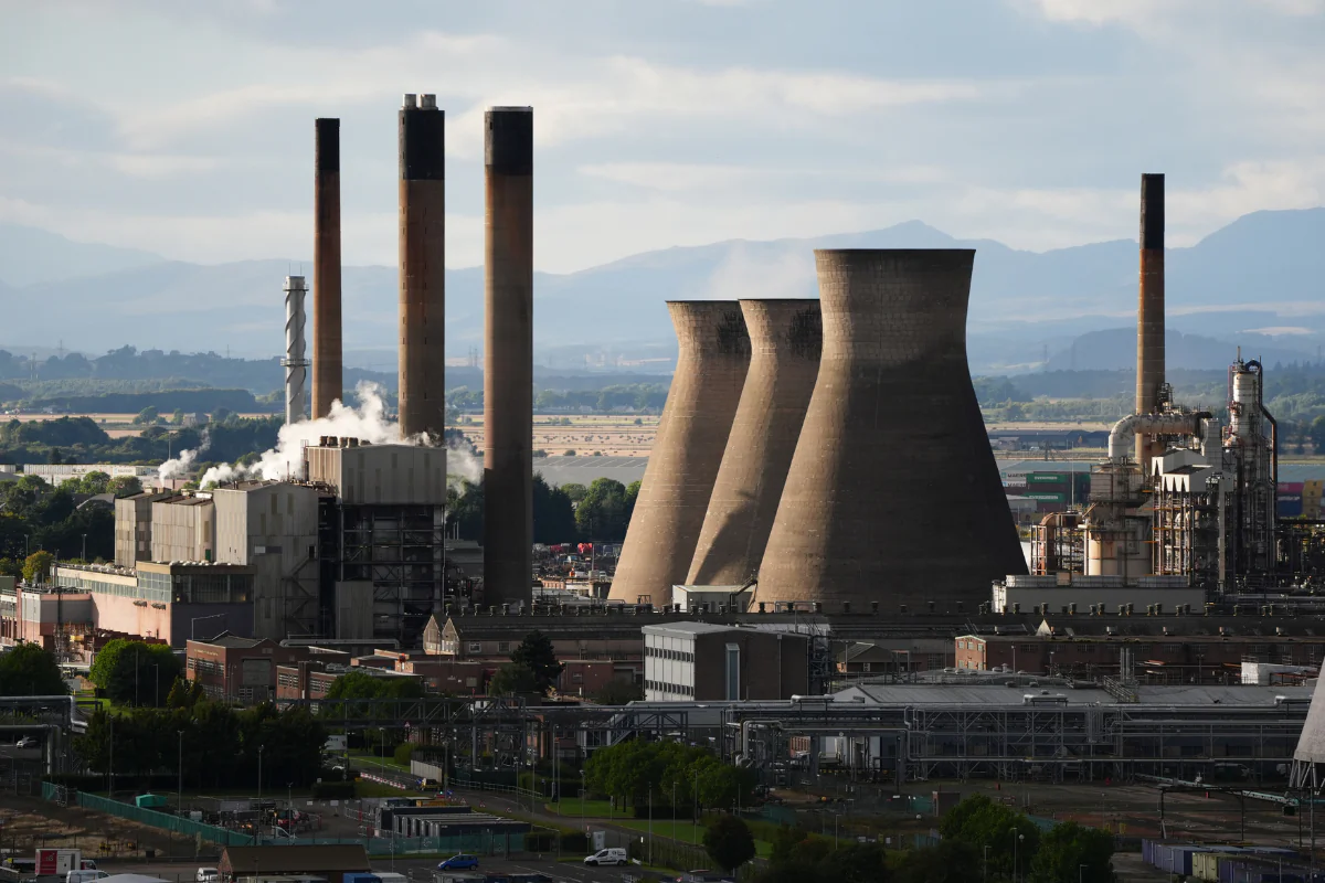 A view of the Grangemouth petrochemical plant in Grangemouth, Scotland, on Sept. 12, 2024. (Andrew Milligan/PA Wire)