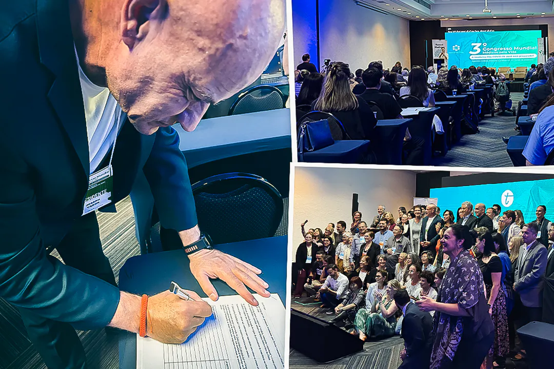 Thirty-four doctors in the U.S. and Brazil signed a declaration supporting the Falun Gong Protection Act in São Paulo, Brazil, on Sept. 8, 2024, amid the third edition of the "Doctors for Life" conference. (Pedro Dalvi/The Epoch Times)