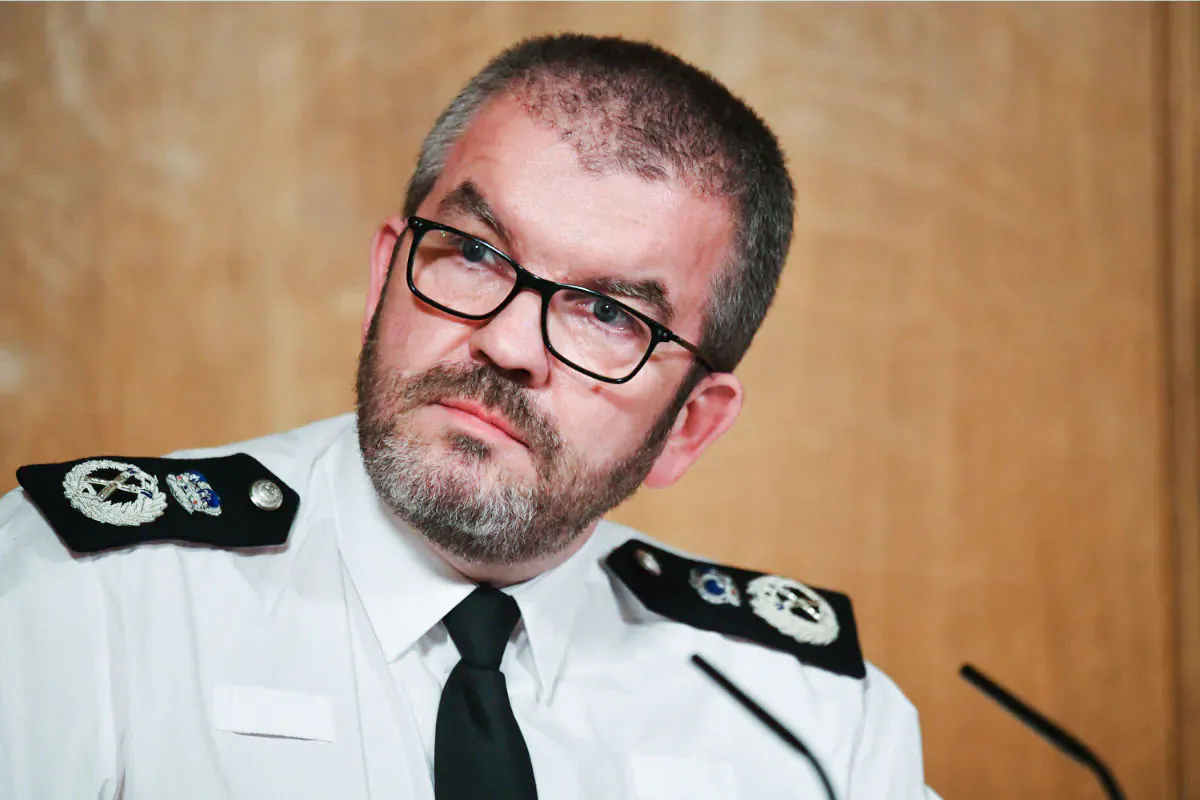 Martin Hewitt, former chair of the National Police Chiefs Council, on Jan. 12, 2021. (Leon Neal/PA Wire)