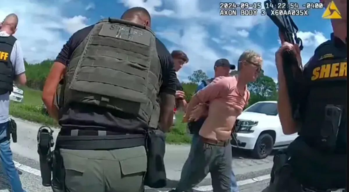 Ryan Routh is taken into custody by the Martin County Sheriff's Office in Martin County, Fla., on Sept. 15, 2024. (Martin County Sheriff's Office)