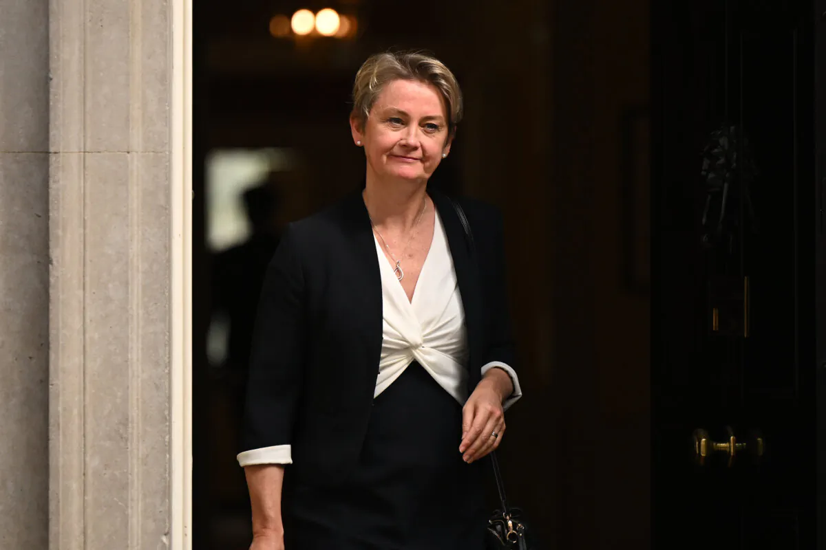 Home Secretary Yvette Cooper leaves Downing Street after the first Cabinet meeting following summer recess, in London on Sept. 3, 2024. (Leon Neal/Getty Images)