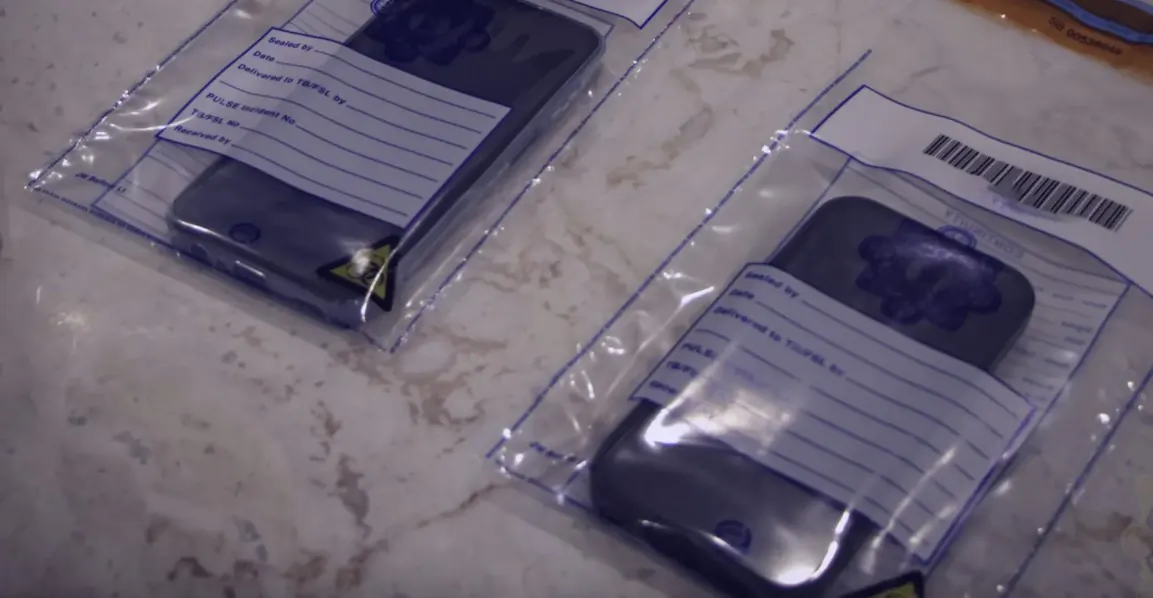 Some of the phones seized in the operation, at Europol's headquarters in The Hague, Netherlands, on Sept. 18, 2024. (Courtesy of Europol)