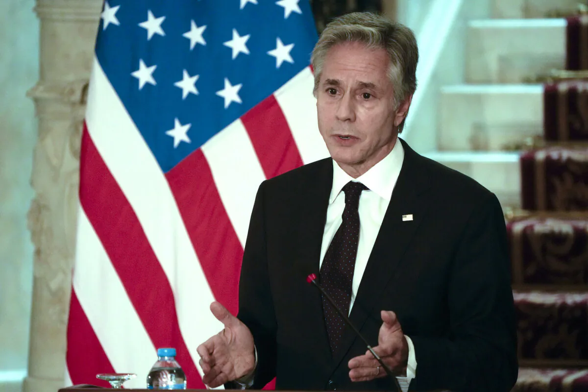 U.S. Secretary of State Antony Blinken attends a joint news conference with Egyptian Foreign Minister Badr Abdelatty in Cairo on Sept. 18, 2024. (Amr Nabil/AP Photo)